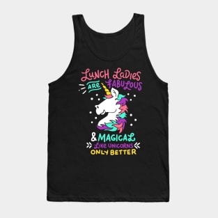 Womens Funny Lunch Lady graphic I Magical Cafeteria Unicorns Tank Top